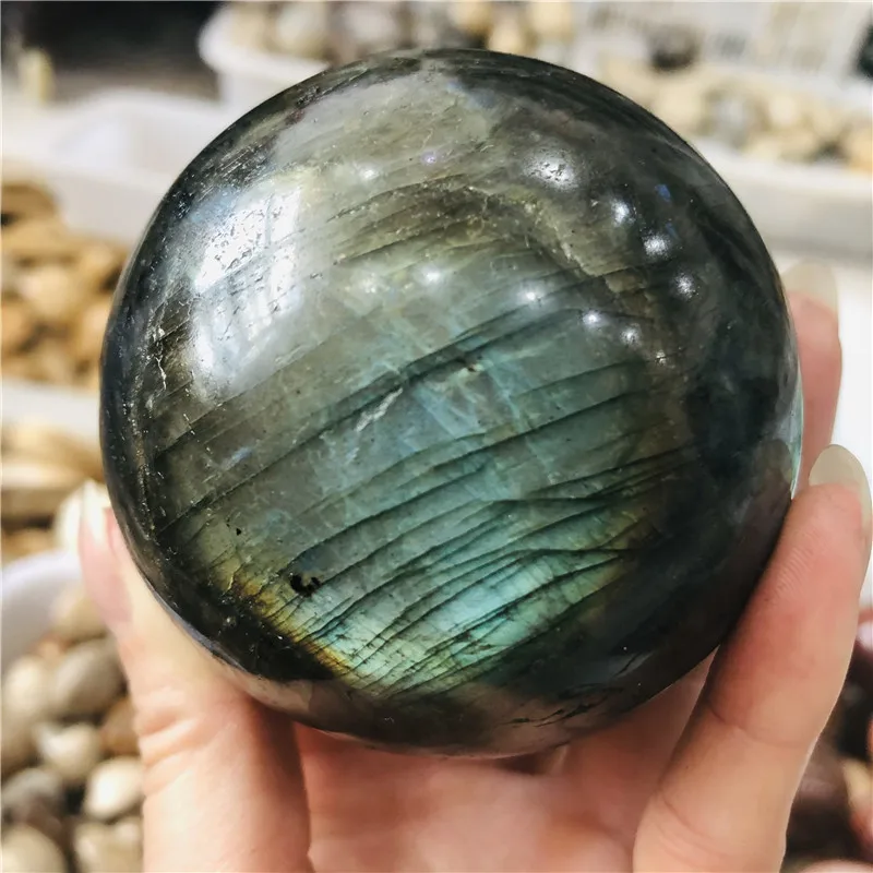 Природный лечебный кварцевый хрустальный шар Лабрадора. Камни для рейки и