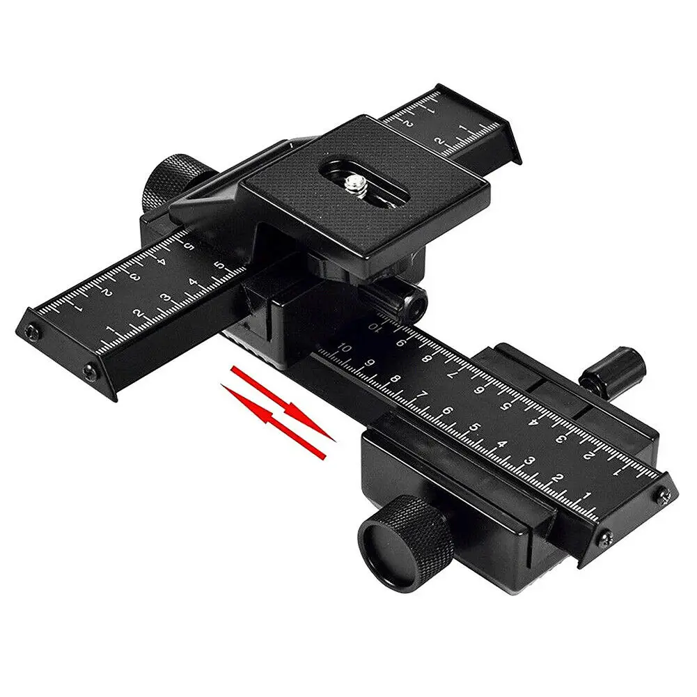 4 Way Macro Focusing Rail Slider for Canon Sony Nikon Pentax Close-Up Shooting Tripod Head with 1/4 Screw DSLR Camera |
