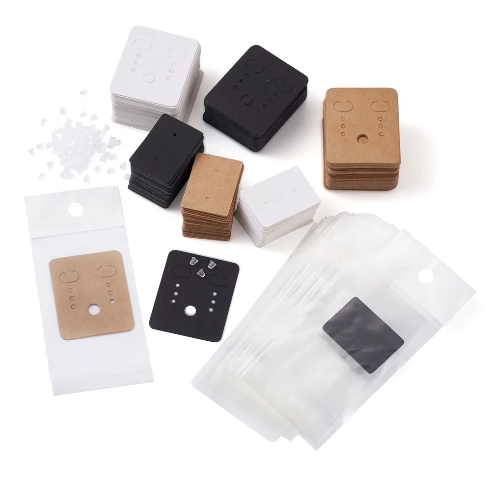 300 шт Серьга Дисплей подвесные открытки 3 цвета Бумага серьги с отделением для