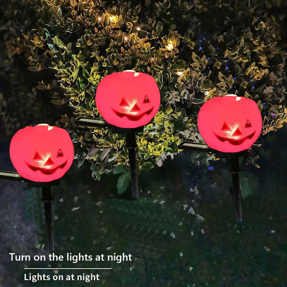 

Светодиодный светильник на солнечной батарее в виде тыквы и летучей мыши, водонепроницаемый садовый наземный светильник для дорожек, двора...