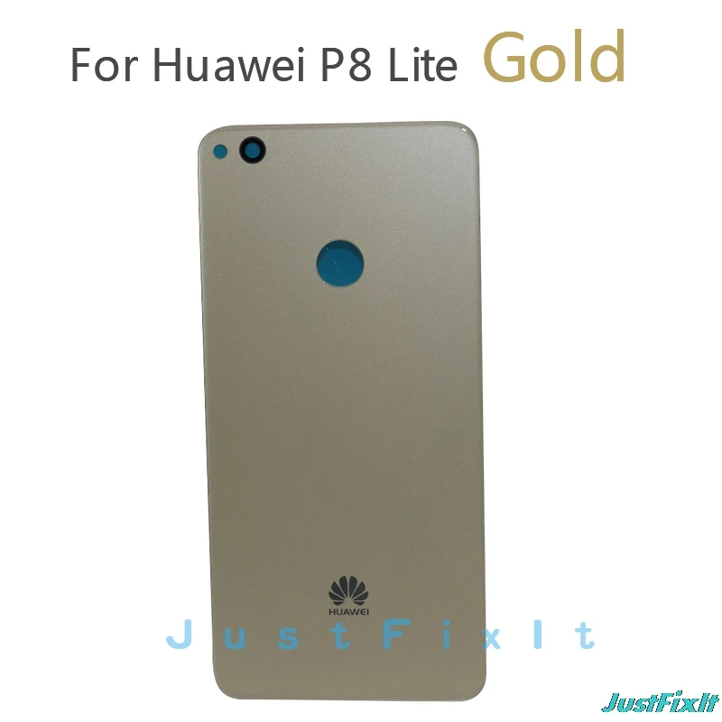 Золотистый Замена для huawei P8 Lite Задняя крышка батареи задняя дверь для huawei P9Lite Задняя стеклянная крышка Корпус чехол панель - Цвет: Золотистый