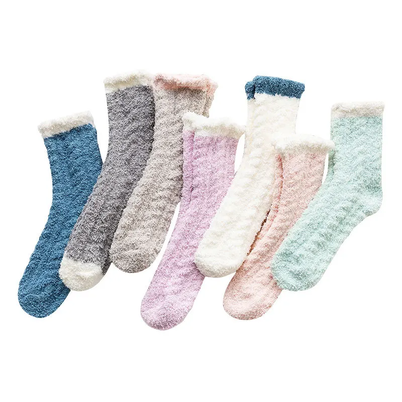 13 Pairs Per Set Coral Velvet Socks Women's Winter Thick Warm Sleep Socks Autumn and Winter New Sleep Socks for Winter
