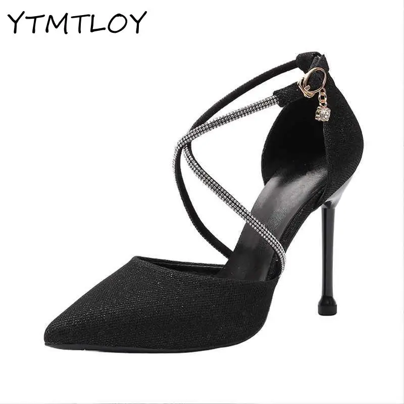 High Heels Female Stiletto High-heeled Temperament Goddess Spring 2021 New Evening Dress Shallow Mouth Strap Sexy Single Shoes | Обувь