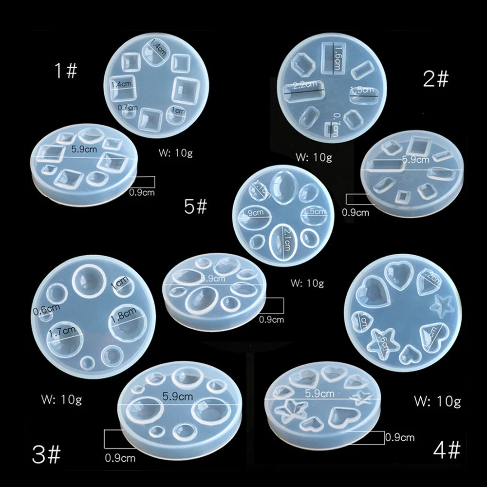 Cake Mold Round Love Diamond Rectangle Square Polygon Transparent Silicone Epoxy Crystal Pendant Crafts Decoration Mould |