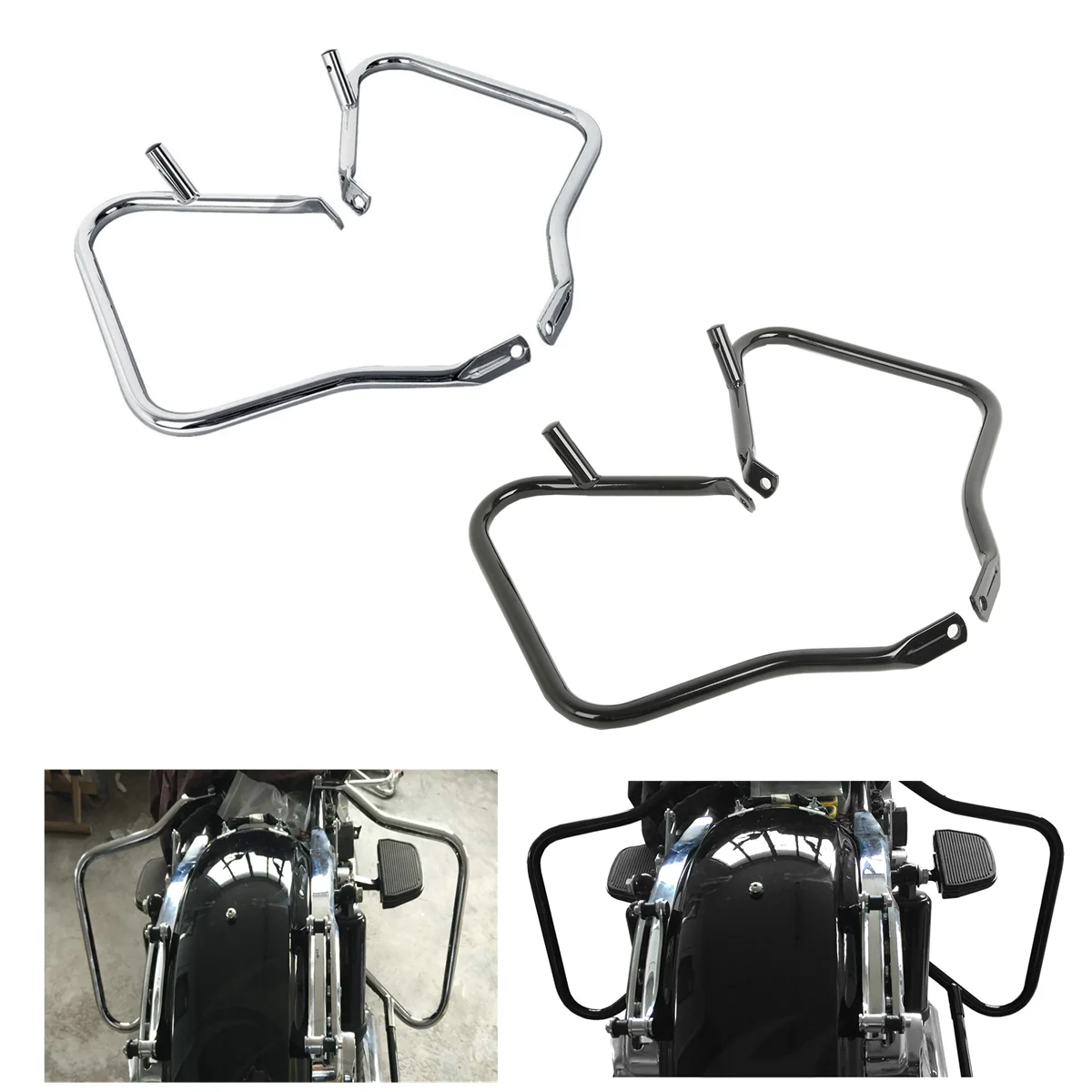 Мотоциклетные седельные сумки защитный Кронштейн для Harley Touring Road King Electra Street Glide Ультра Классический- 18 хром/черный