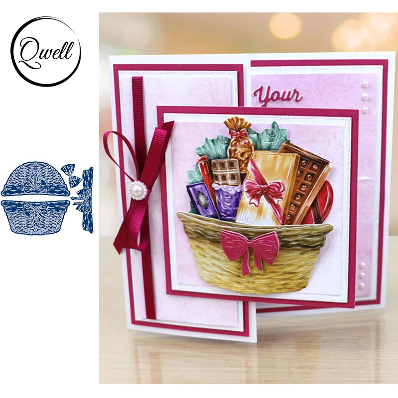 Пресс формы QWELL в виде металлической корзины для скрапбукинга и изготовления