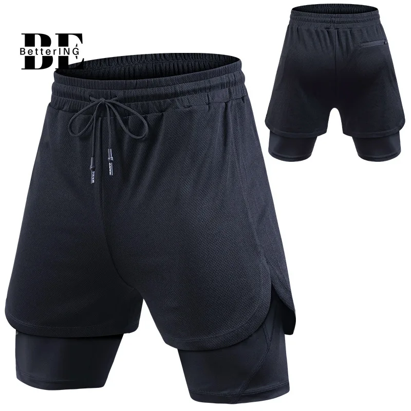 

2021 New Plus-size Casual Sports Shorts for Men Loose Net Cloth Fast Dry Fat Plus Fat Plus Double Running Shorts for Summer