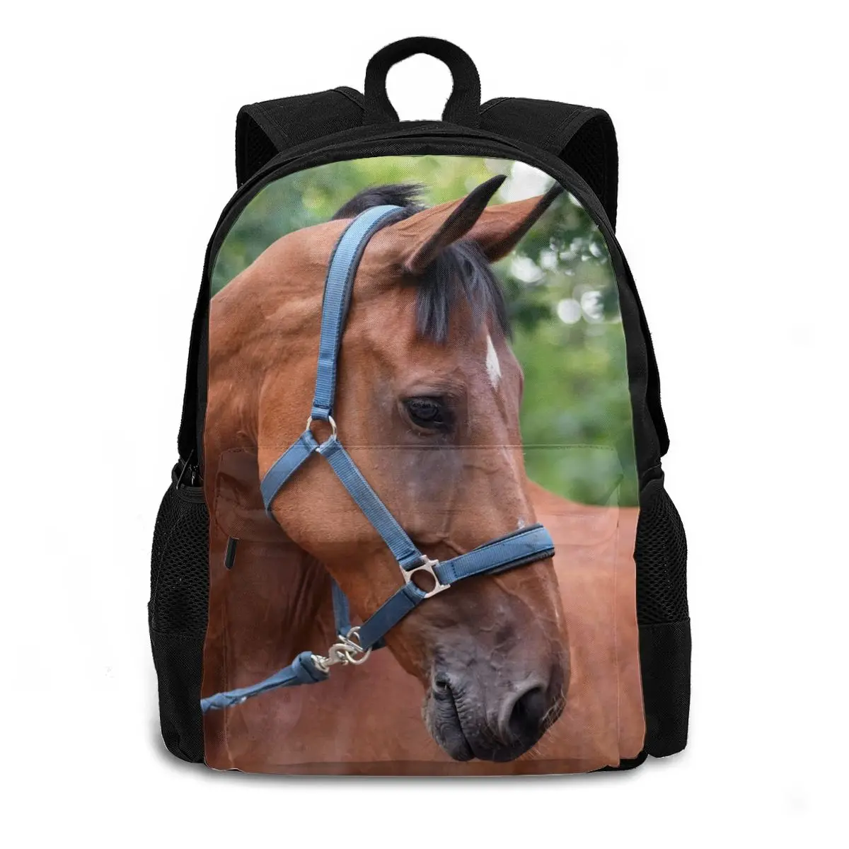 

3D Horse Face Head Men's Large Backpacks for 15.6in Laptop Animal Prints Children School Book Bags Travelling Daypacks Rucksack