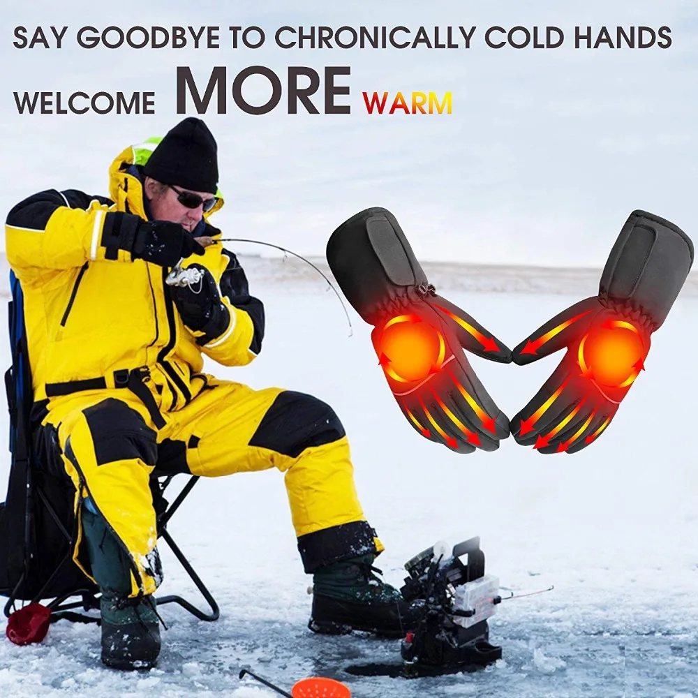 Перчатки с подогревом на электрической батарее водонепроницаемые перчатки для