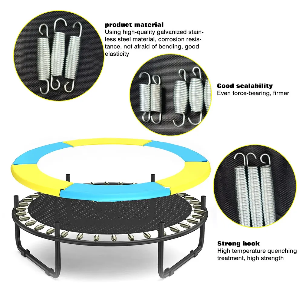 

10PCS Trampoline Springs Heavy Duty Galvanized Steel Springs Replacement Kit Pull Spring Hook Waist Drum Bow Accessories