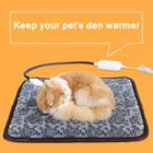 ПЭТ электрическая нагревающая прокладка кота собаки кровать коврик одеяло Водонепроницаемый анти-укус Регулируемый Температура зимняя Подушка для домашнего животного собаки теплый коврик