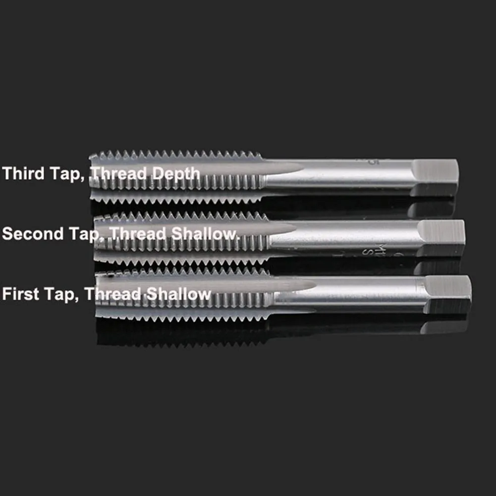 

High Quality 3PCS/Set Bearing Steel Taper HSS M14*2.0 Machine Spiral Point Straight Fluted Screw Thread Hand Tap Drill