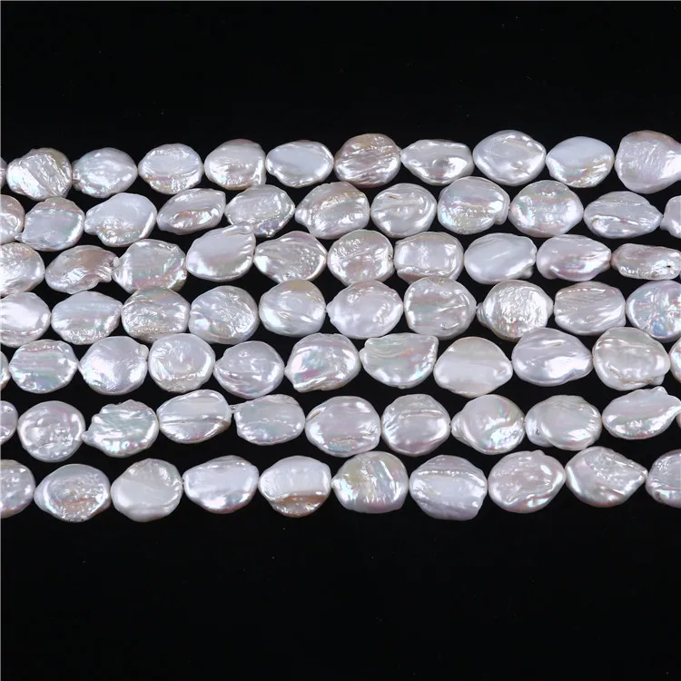 

Cheap price 16-17mm Coin Shaped baroque pearl Beads Freshwater Pearl
