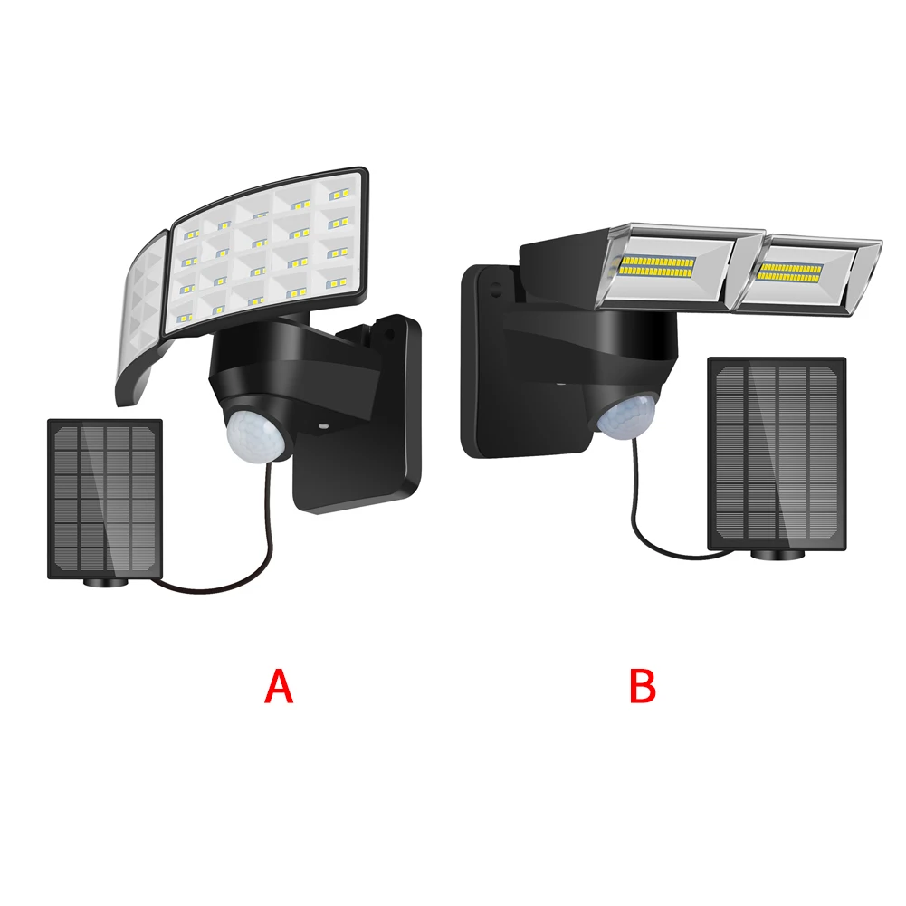 

Yard Park Wall Mount Landscape LED Solar Light Balcony Street Backyard Double Head Home Garden Split Panel Outdoor Waterproof