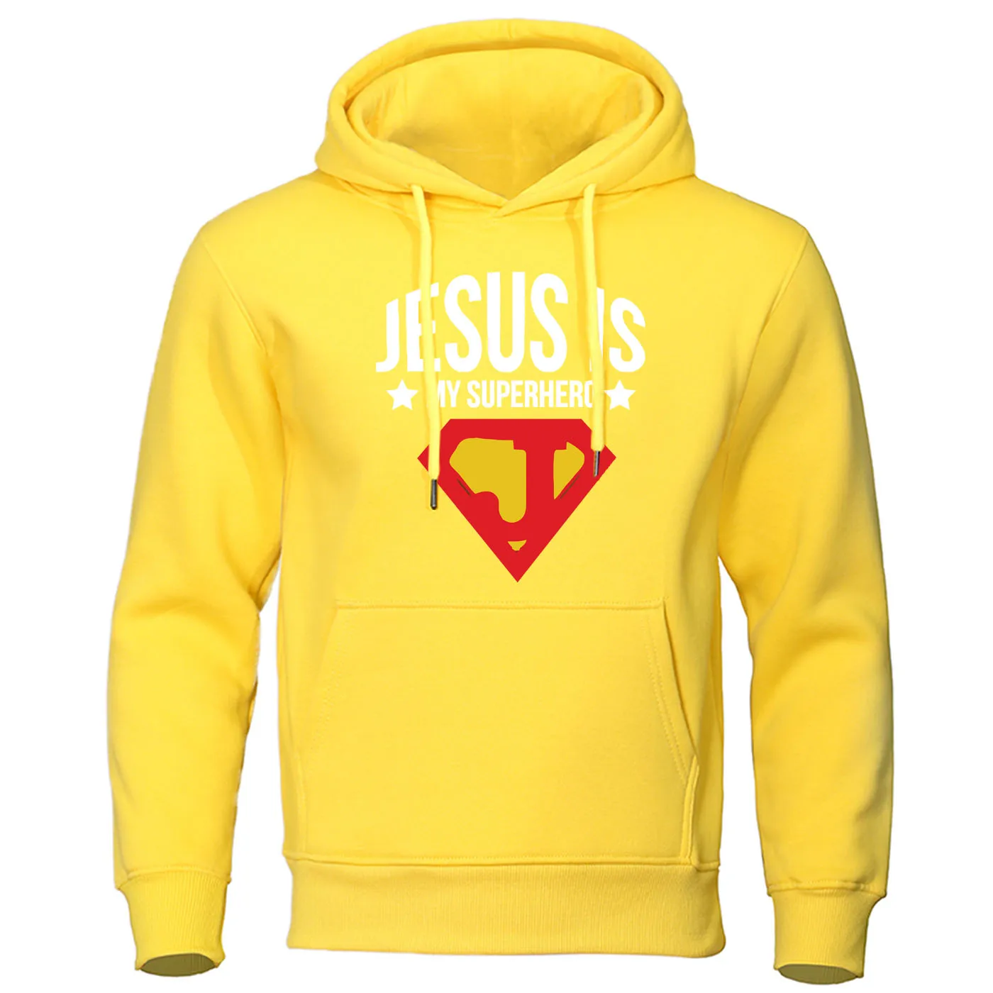 Jesus is my superhero, Забавный принт, мужская толстовка с капюшоном, Осень-зима, Флисовая теплая мужская толстовка с капюшоном, Harajuku, Мужская Уличная одежда