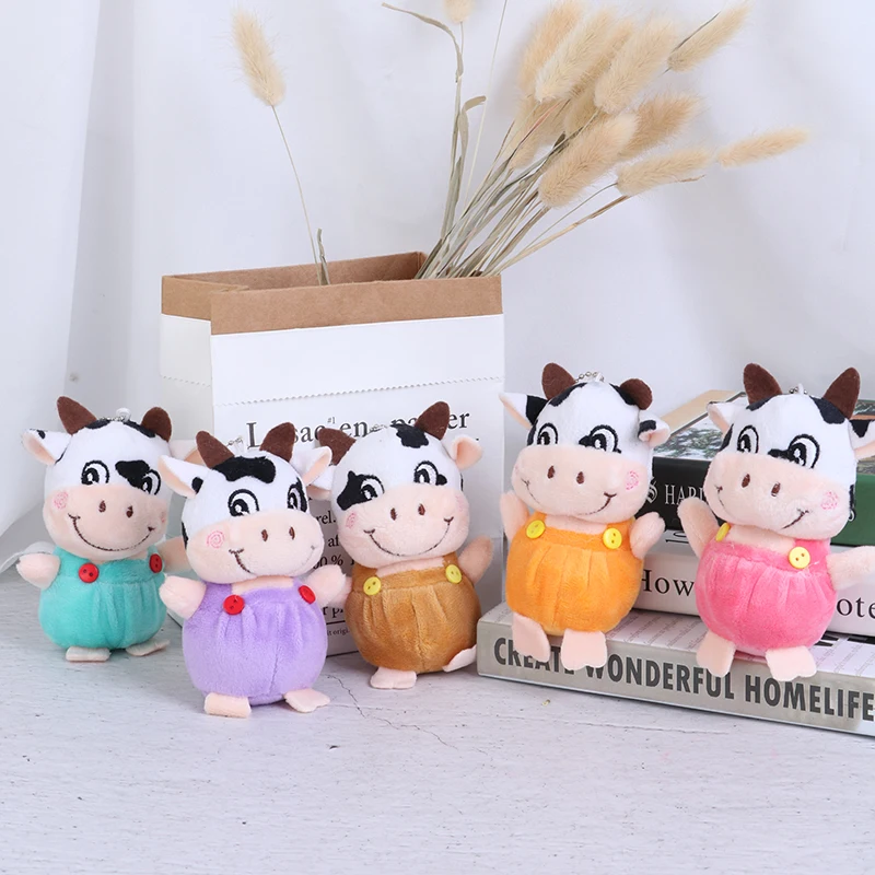 Новые маленькие плюшевые игрушки в виде коровы 10 см куклы с брелоком детские