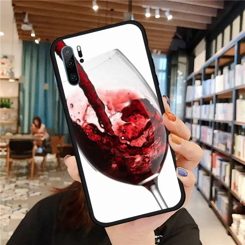 

Red wine Luxury romantic grape Phone Case For Huawei honor Mate P 9 10 20 30 40 Pro 10i 7 8 a x Lite nova 5t Soft funda