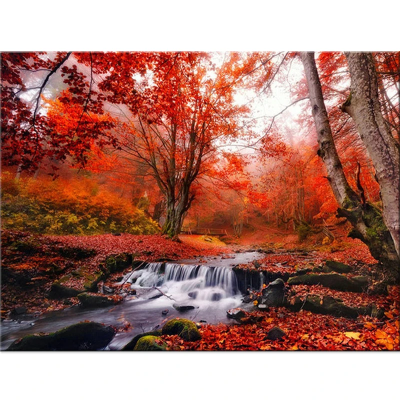 Полная дрель круглая Алмазная картина оранжевый пейзаж 3D Вышивка крестом Daimond