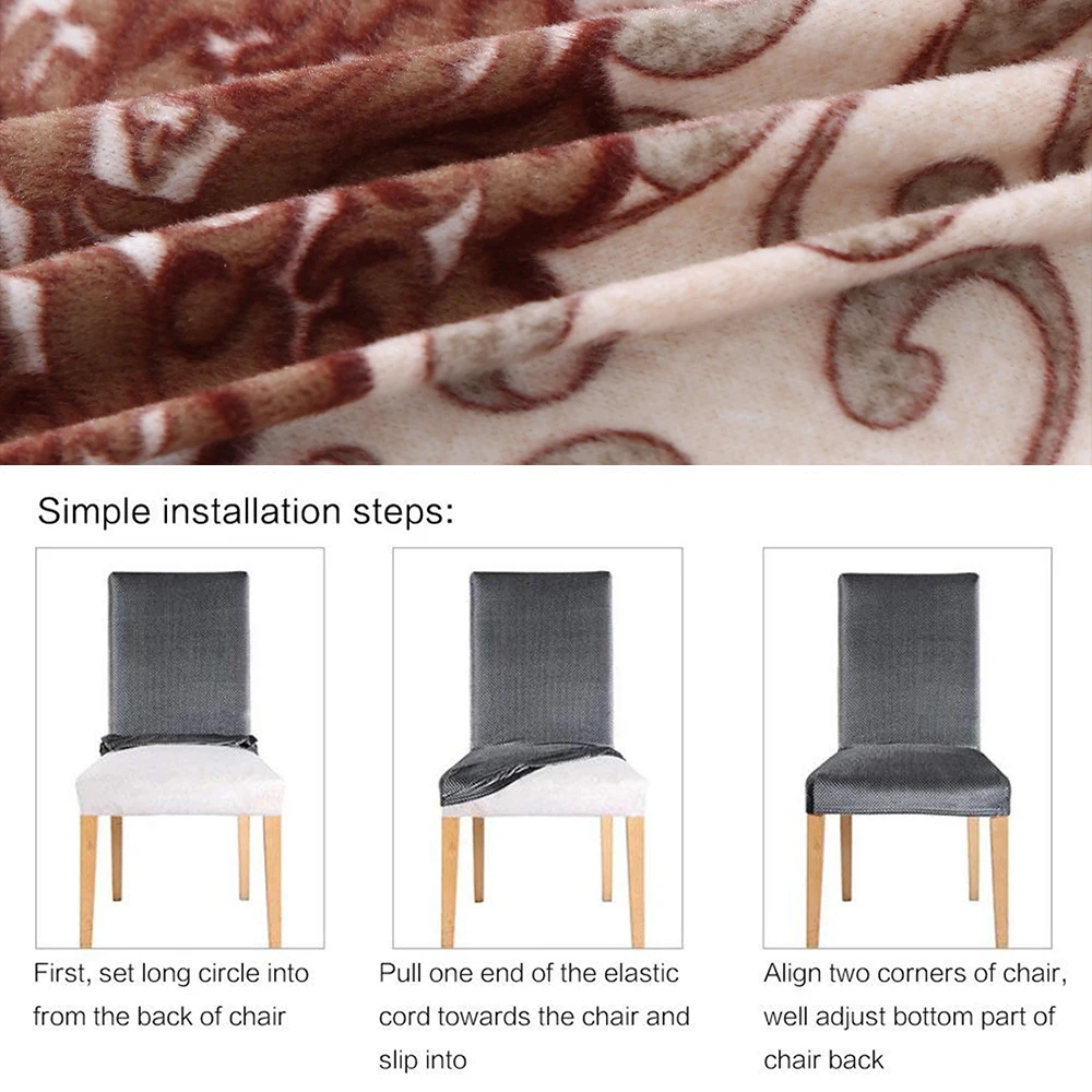 1/2/4/6 предметов суперэластичных вельветовых обеденный чехол для кресла спандекс