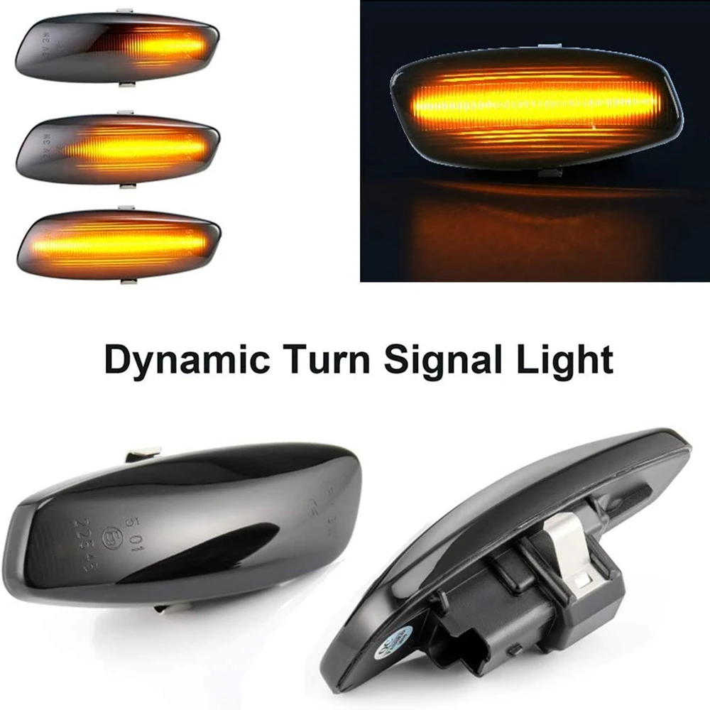 

Smoked Dynamic LED Amber Side Marker Blinker Turn Signal Light For Citroen C4 Picasso C3 C5 DS4 DS3 Peugeot 308 207 3008 5008 2X