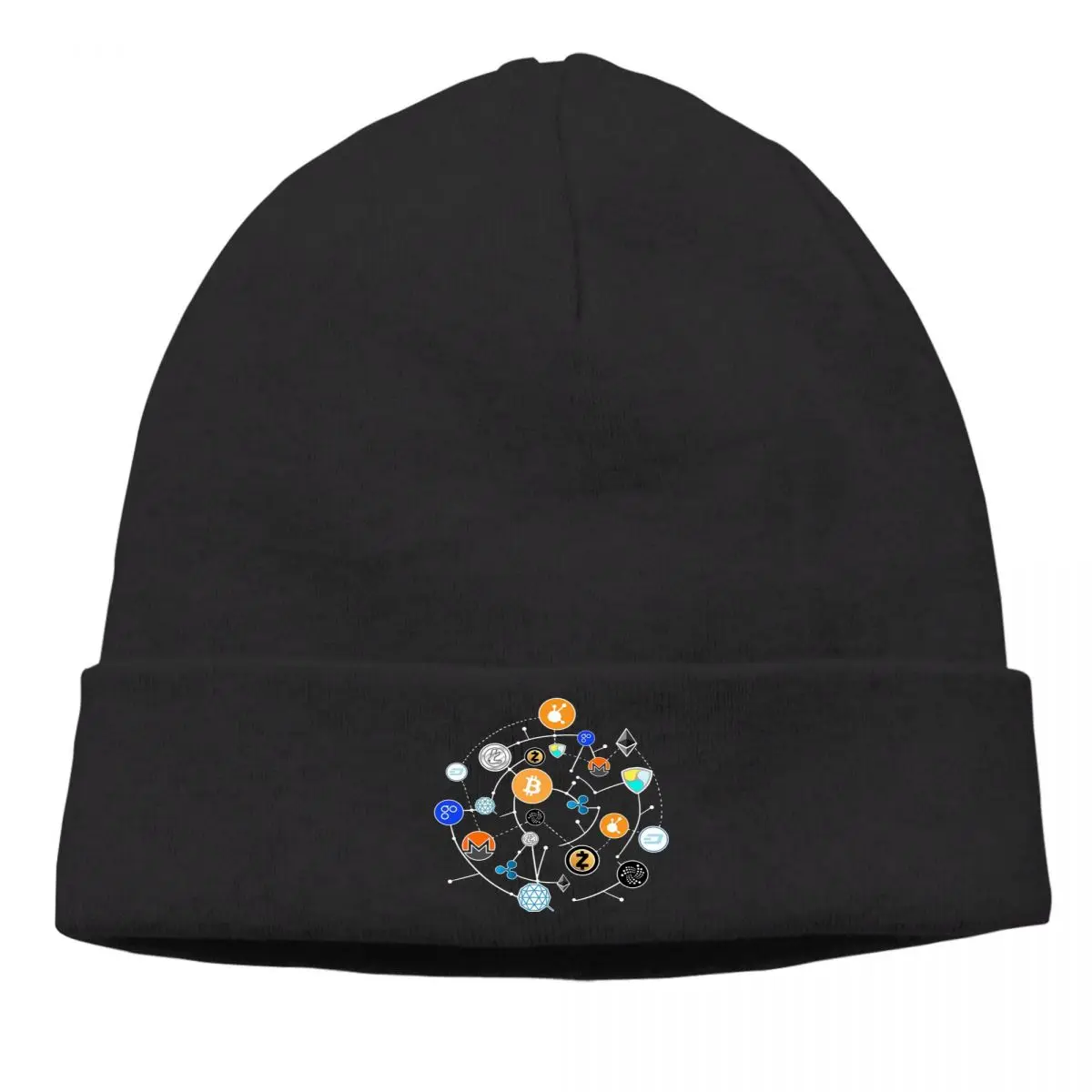 

Cryptocurrency Blockchain Bonnet Homme Fashion Knitted Hat Blockchain Data Structure Art Skullies Beanies Caps Style Cotton Hats