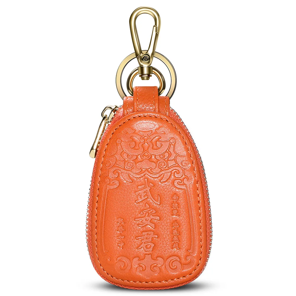 Orange Новое поступление Умный кошелек с держателем ключа от машины Многофункциональный ключ органайзер Брелок чехол для мужчин и женщин из натуральной коровьей кожи кожаный держатель для ключей - Цвет: Orange