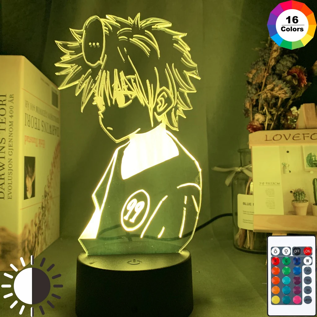 

Светодиодный ночной Светильник Killua Zoldyck в стиле аниме Hunter X Hunter, ночсветильник с изменением цвета, питание от Usb, Настольная 3d лампа, подарок д...