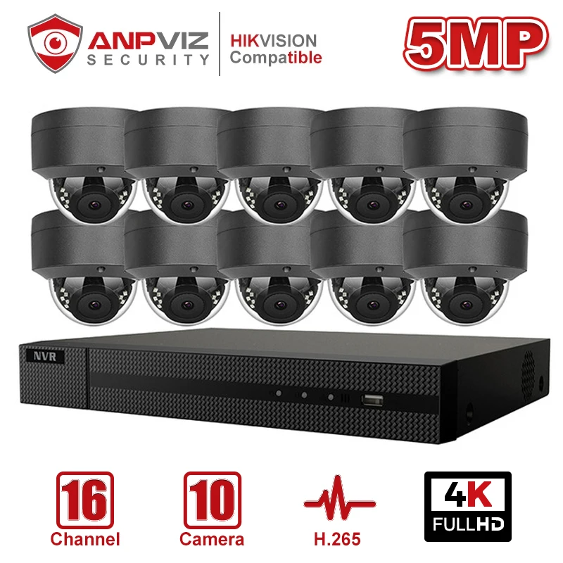 Anpviz 16CH 4K NVR 5MP купольная/4X оптическая POE IP камера комплект домашних/уличных систем