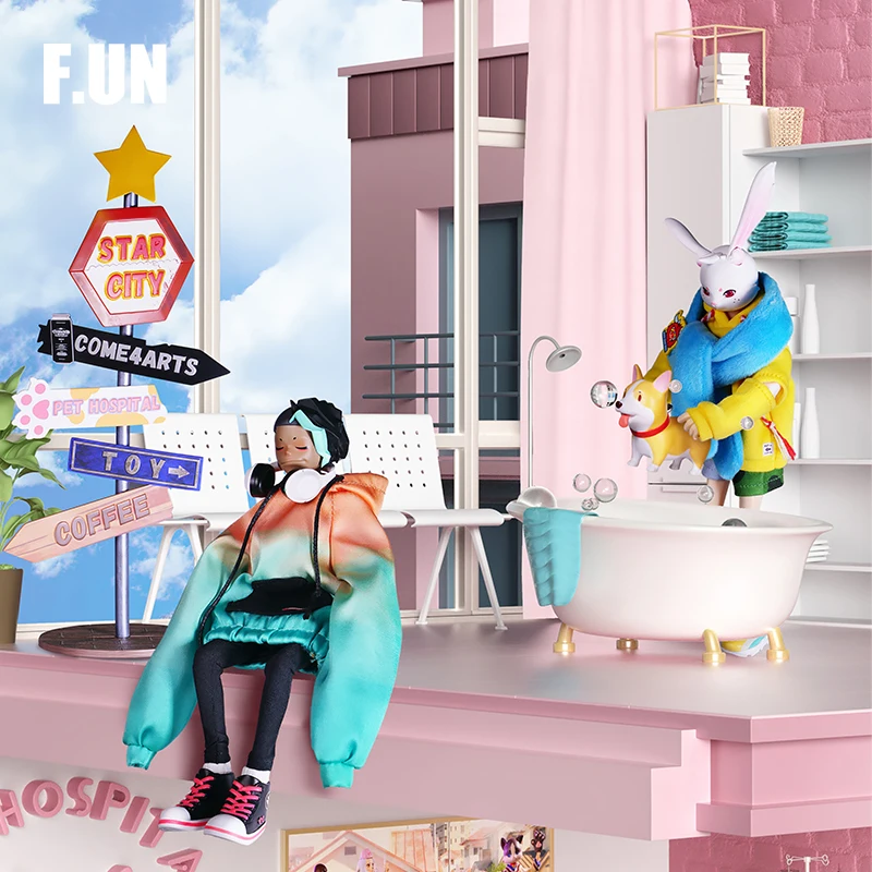 COME4ARTS-figuras de Hospital para mascotas, caja sorpresa, juguetes, lindos figuras de acci&oacute;n de Anime, modelo de escritorio, adornos, decoraci&oacute;n, colecci&oacute;n de regalos-3