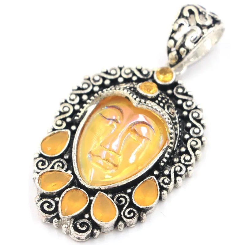 53x29 мм красивый длинный цитрин кварцевый лицо богини Золотой Цитрин женский