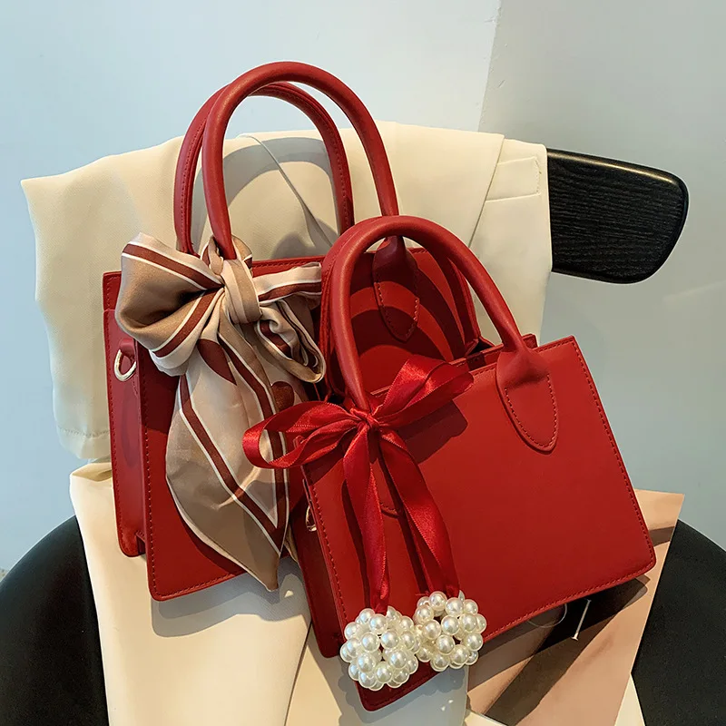 

Women Small Shoulder Bag 2021 New Ladies Messenger Bag Red Wedding Bride's Bag Female Handbag