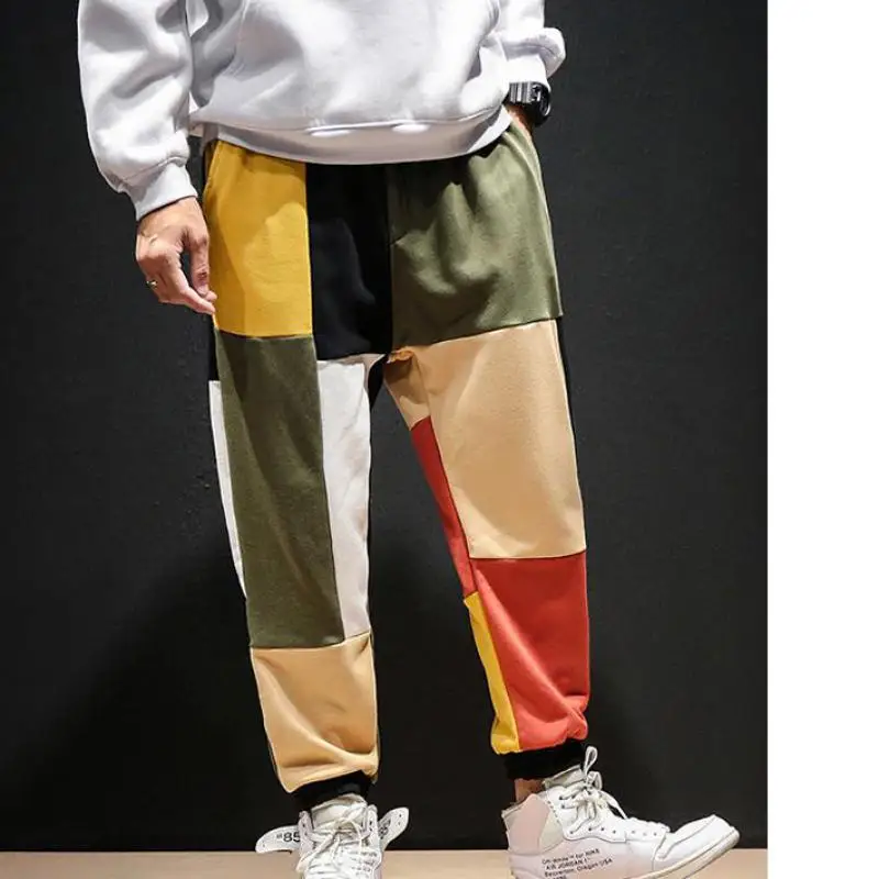 Мужские штаны Модные цветные шаровары мужские уличные повседневные для бега
