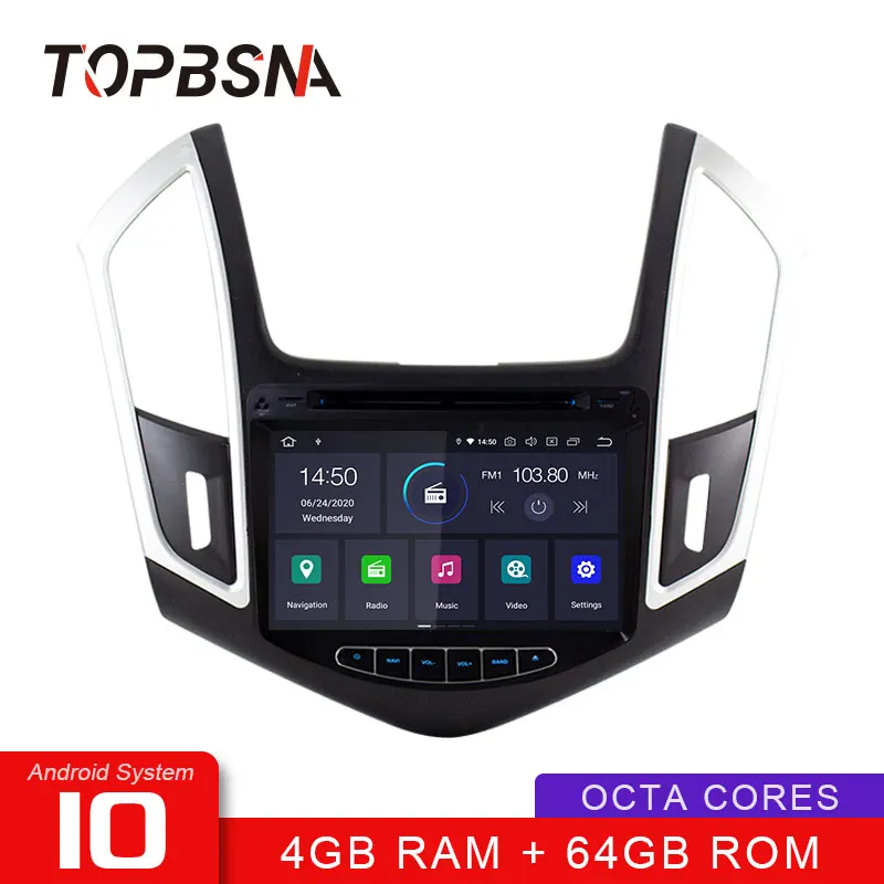 Автомобильный DVD плеер TOPBSNA на Android 10 для Chevrolet Cruze 2015 2016 2017 2018 Wi Fi мультимедиа GPS