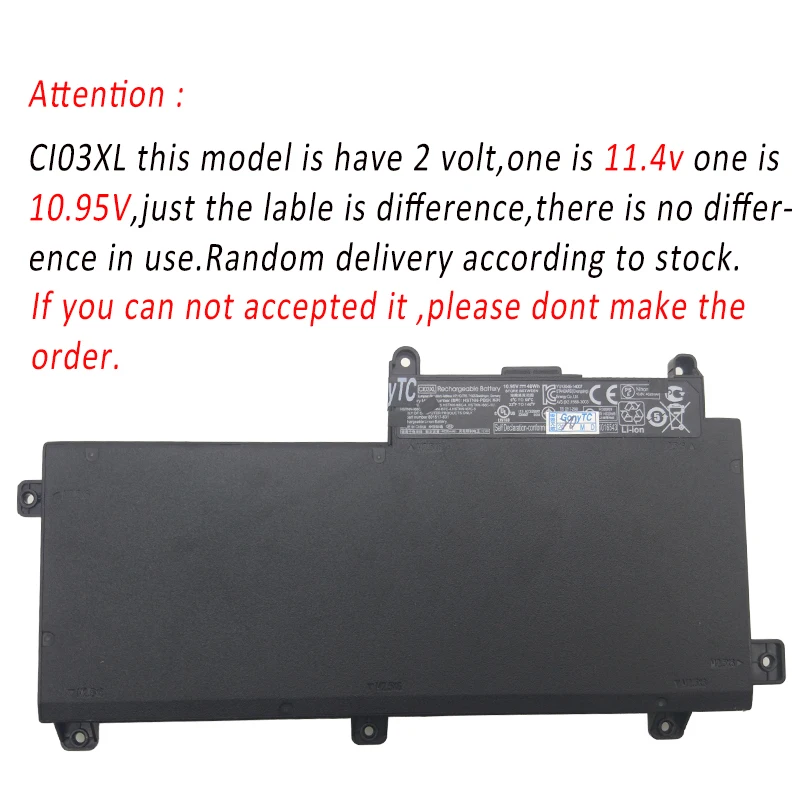 Новый оригинальный CI03XL ноутбук Батарея для струйного принтера HP ProBook 640 645 650 655 G2