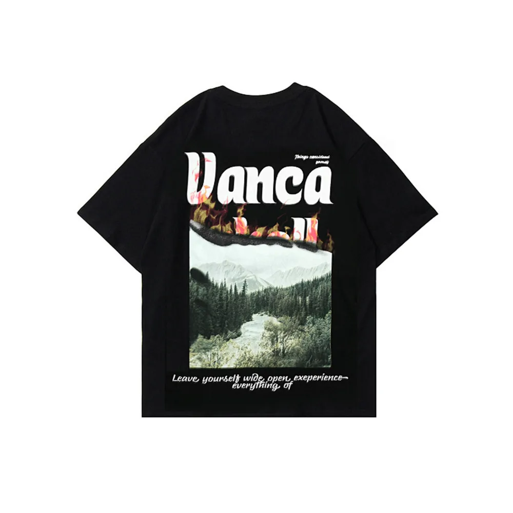 

Oversized T-shirt Street Trend Printing Short-sleeved T-shirt Loose Round Neck Summer Casual Half-sleeved Men's Clothing