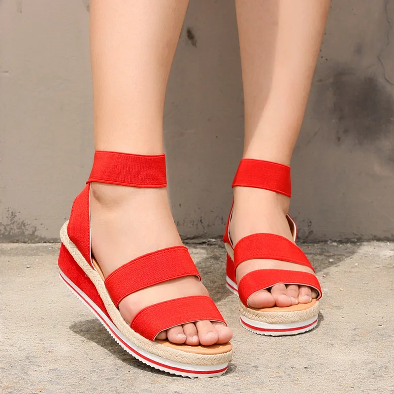 

Summer Women's Sandals Ladies Shoes Casual Slip On Wedges Platform Hemp Woman Strap Cross Cool Girls 2020 Fashion Female Comfort