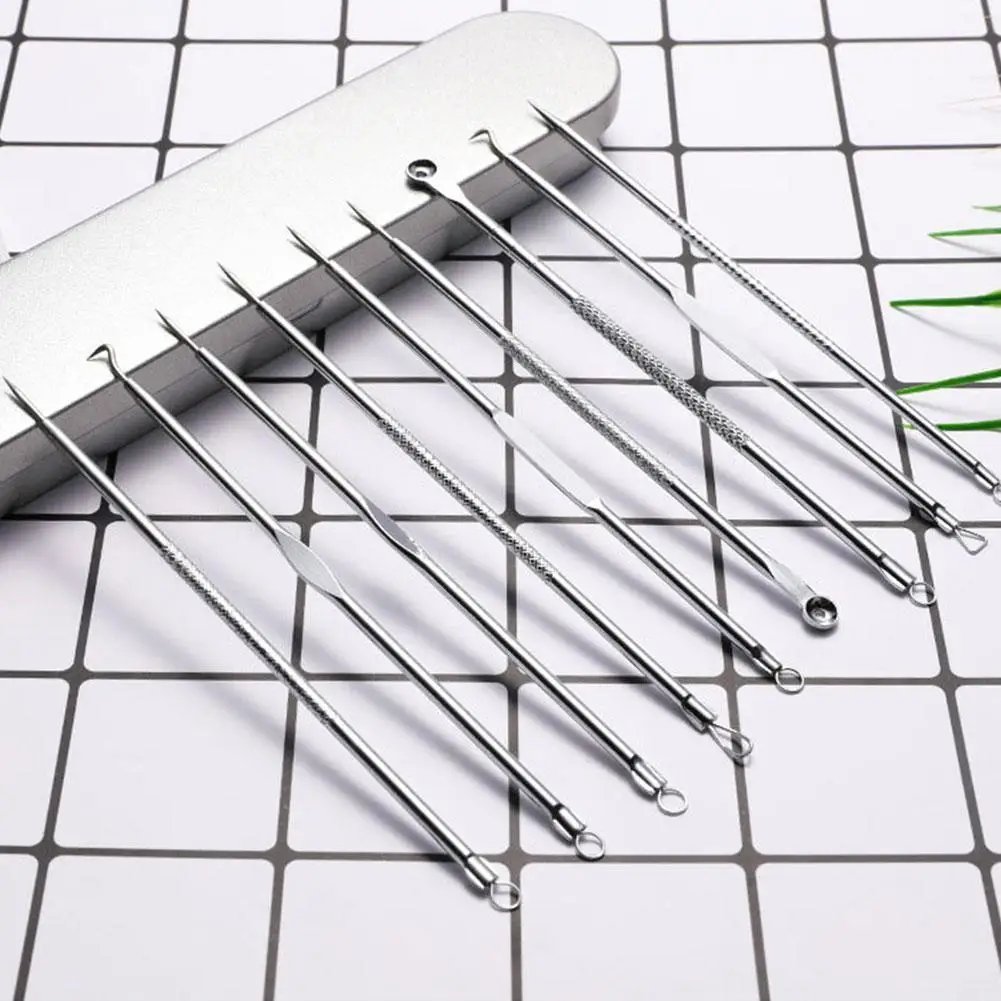 

9 Pcs Steel Blackhead Pimple Remover Tool Kit Needles Acne Remover Deep Pore Cleansing Skin Care Extractor Beauty Set