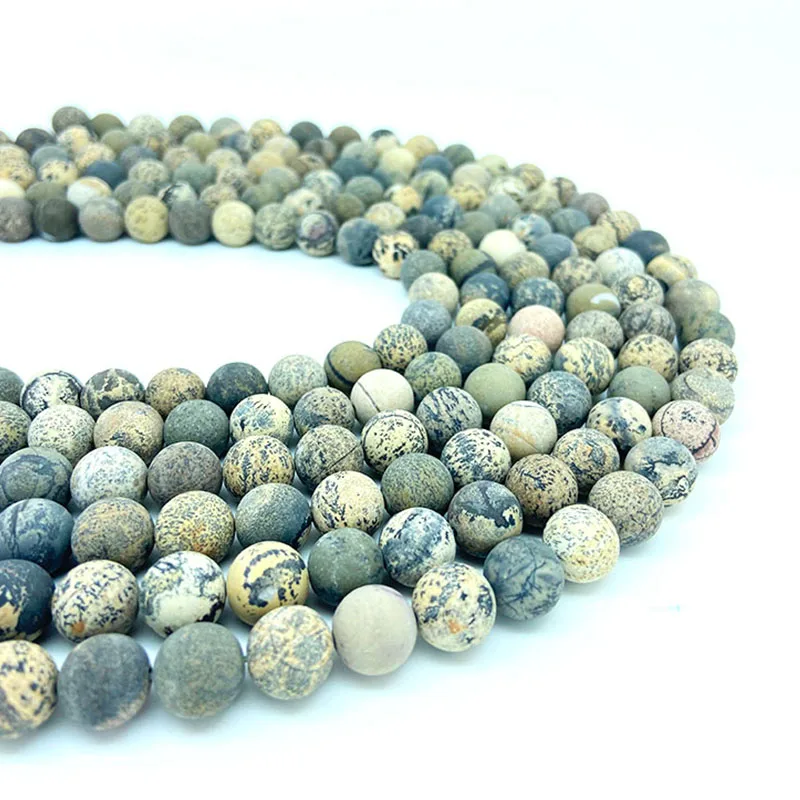 

6-12mm Round Natural Stone African Turquoise Blue Frosted Gemstone Beads Loose String DIY Necklace Bracelet Jewelry Production