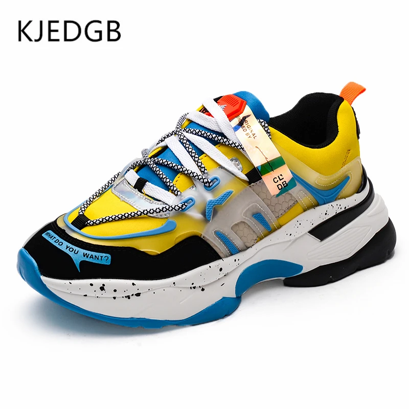 KJEDGB Brand New Sneakers Men 2020 Trend Fashion Men's Casual Shoes Outdoor Street Thick-soled Chunky Support Dropshipping | Обувь