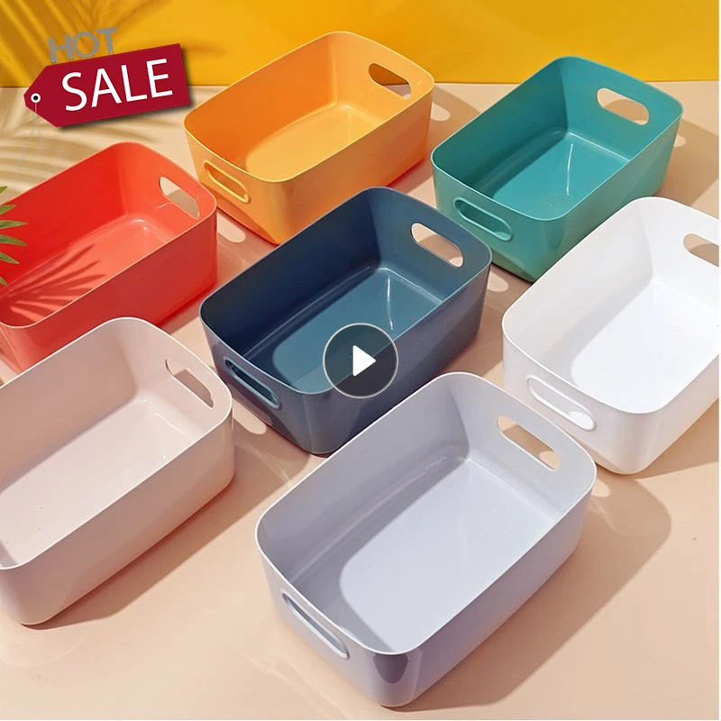 

Sundry Storage Basket Student Desktop Snack Storage Box Plastic Cosmetic Storage Box Sorting Box Makeup Box Household Kitchen