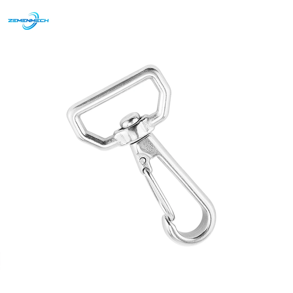 

316 Stainless Steel 66mm Ring Square Eye Swivel Snap Hook Quick Strapping Hook Lobster Clasps Hiking Camping Carabiner Pet Chain