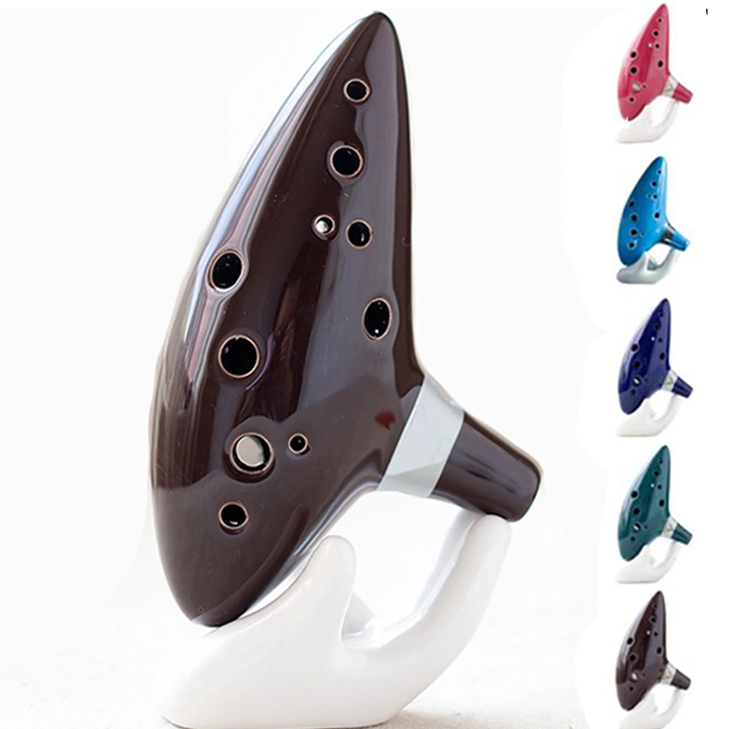 

Classic Multi Colour 12 Holes Alto C Bright Pottery Woodwind Musical Instrument The Legend Ocarina