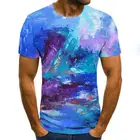 Мужская футболка с коротким рукавом, забавная футболка с цветным 3D-принтом, большие размеры, лето 2020