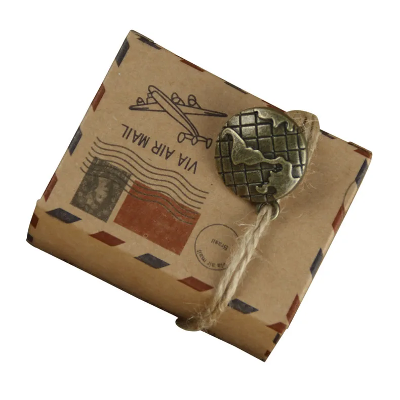10 шт./лот винтажная крафт-почта бумажные коробки для конфет Подарочная сумка