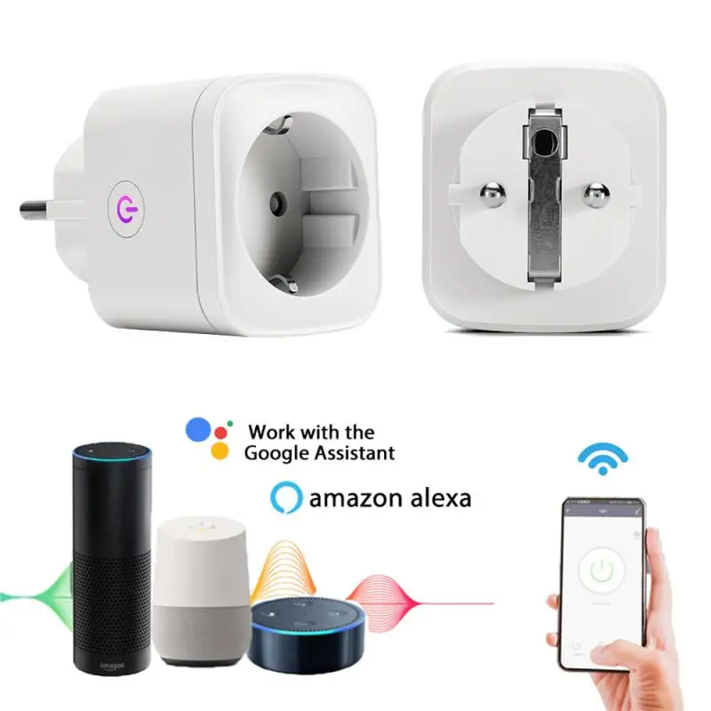 

16A Wi-Fi розетка ЕС вилка переключатель для Tuya Smart Life APP монитор питания дистанционное управление Автоматизация работа с Alexa Google Home
