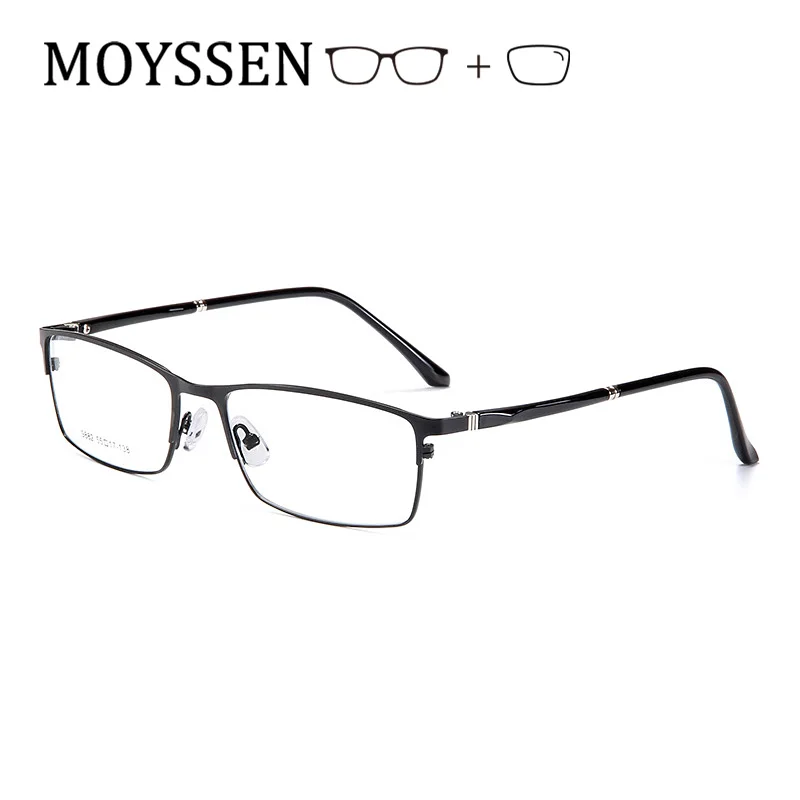 Классические деловые мужские очки по рецепту Большие оптические металлические