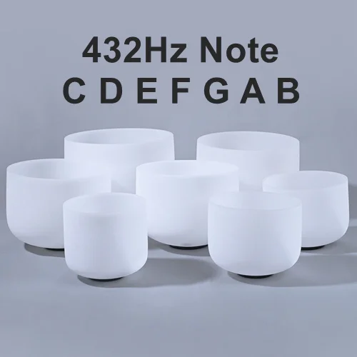 CVNC чакра Note Набор из 7 шт "-14" C D E F G A B матовая кварцевая Поющая чаша - Цвет: 432Hz