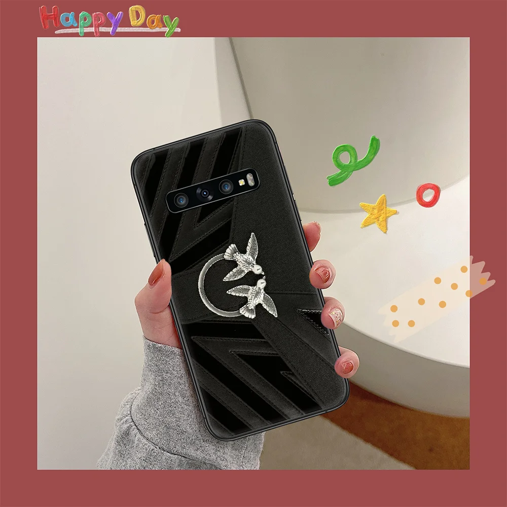 

Italian Luxury Brand Pinkos Phone Case for Samsung Galaxy Note S 6 7 8 9 10 E 20 Ultra Edge Plus black Hoesjes 3D Cell Fashion