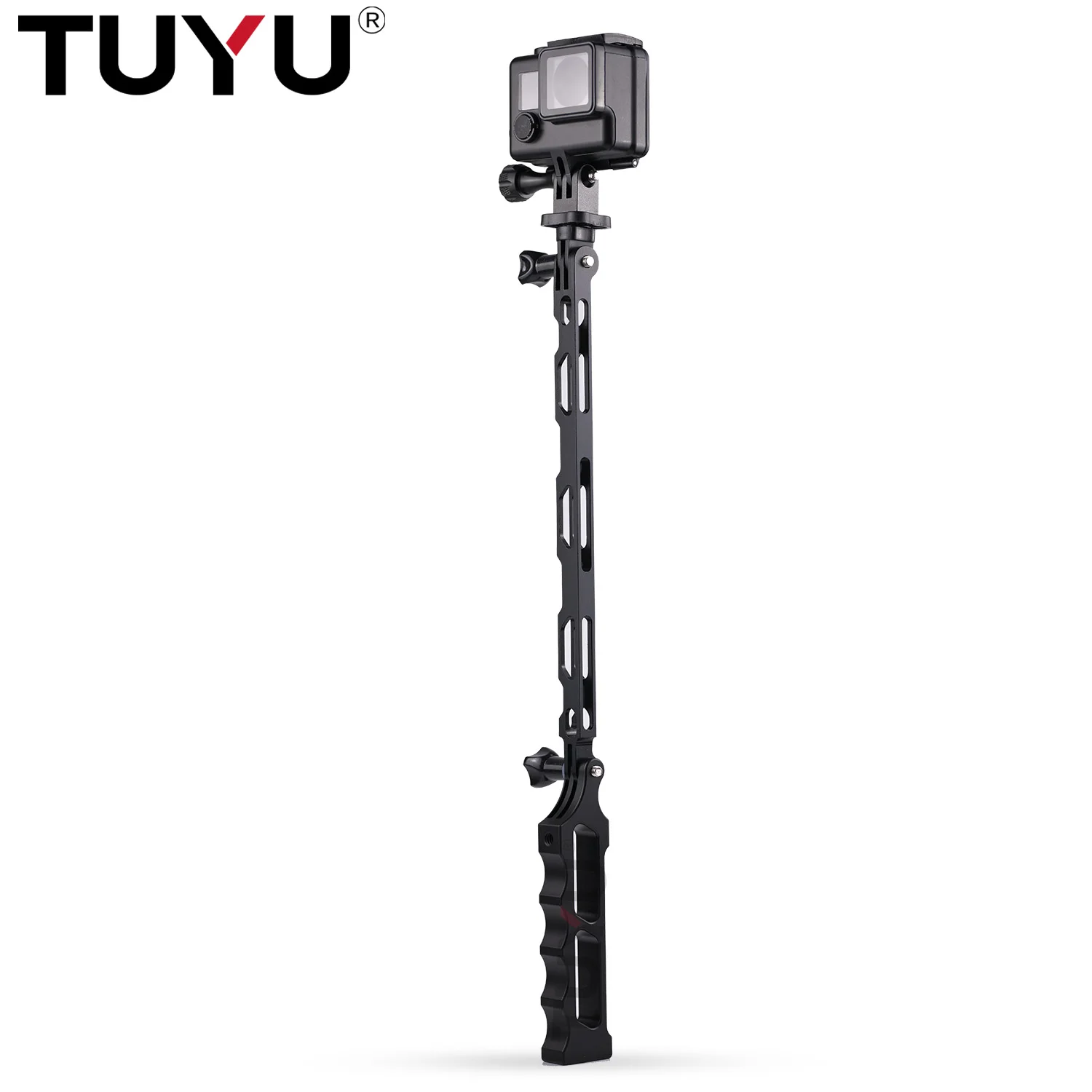 TUYU Motorcycle Bike Aluminium Invisible Selfie Camera Handlebar Clamp Holder Bracket for Insta360 One R X2 GoPro DJI Accessory