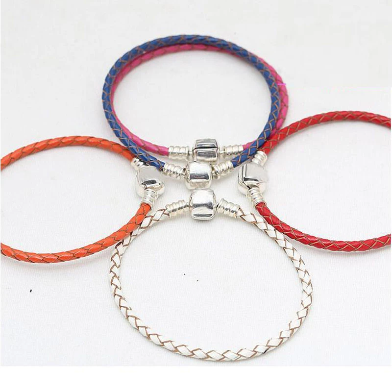 Браслет браслет для женщин и мужчин 100% 925 пробы серебро натуральная кожа Плетеный